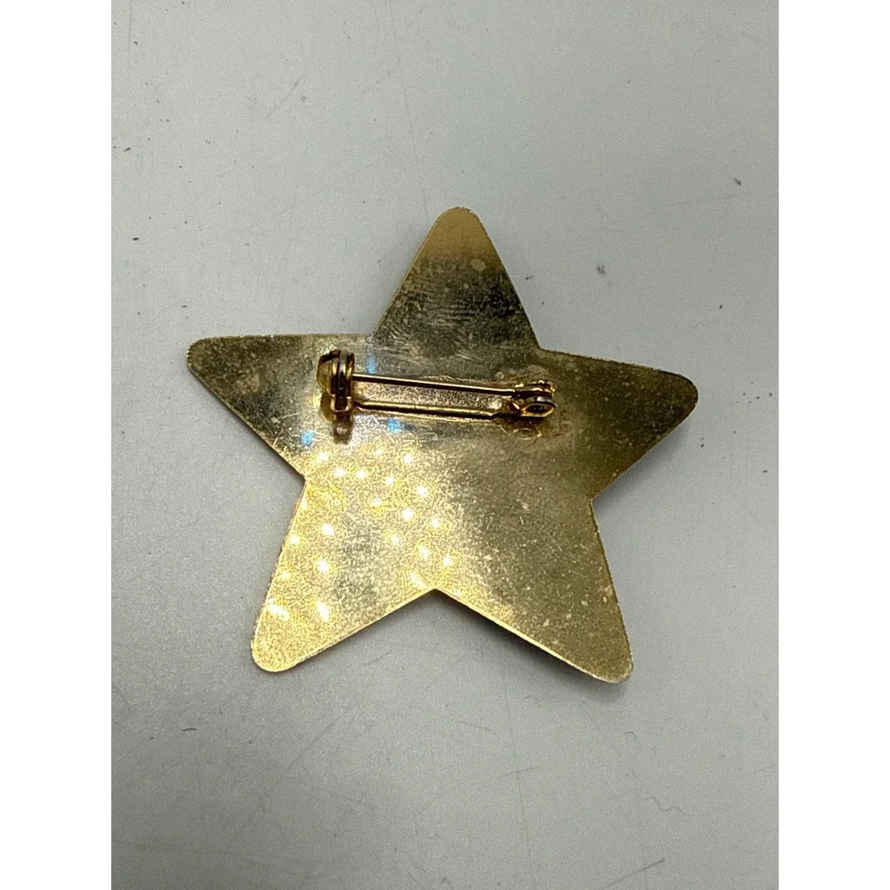 Vintage Gold Tone Star Pin Brooch Five Point Celestial Jewelry Accessory